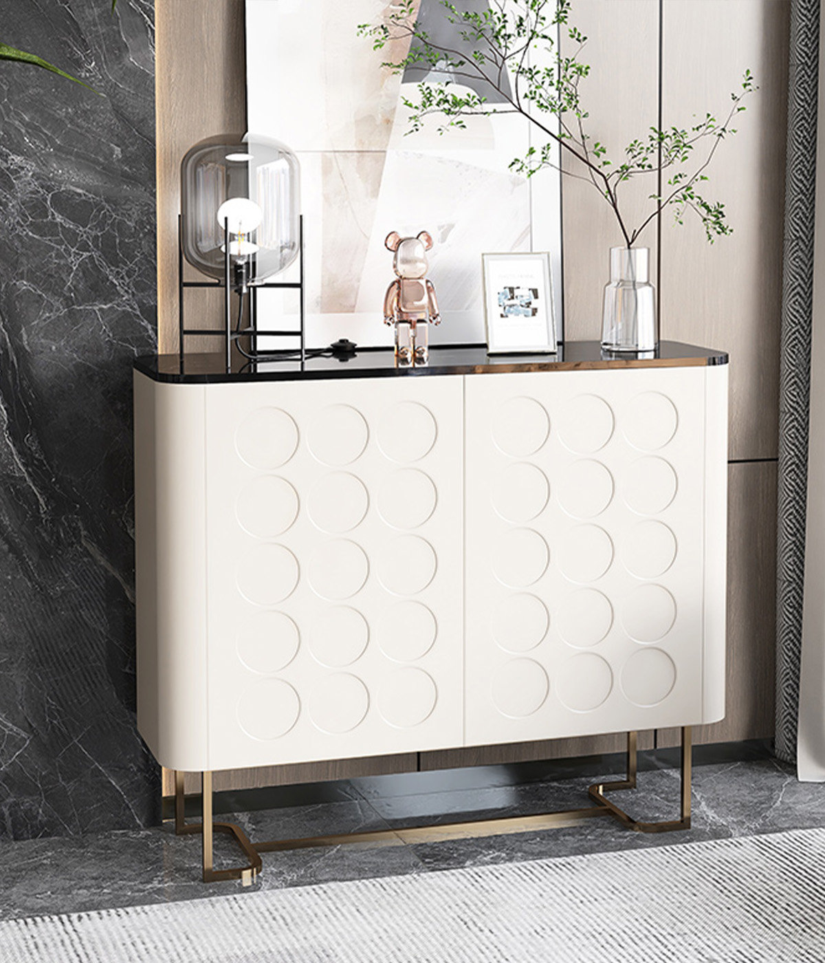 GLIDAS 39.37"H White;Black;Gold Does Not Apply Manufactured Wood